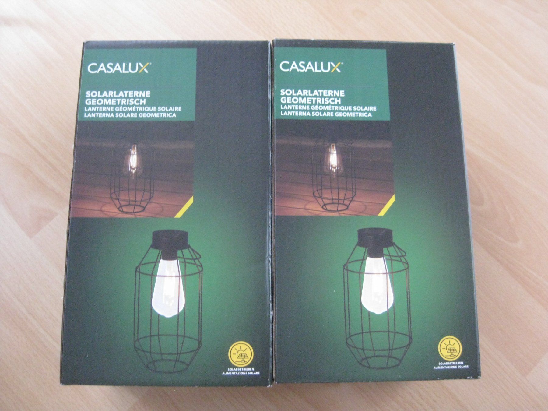 Lampade: 2 schöne geometerische Solarlampen – Nuovo e nell'imballaggio originale da Romanshorn venduto da Wazoohandlung