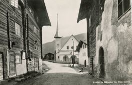Münster  VS   im Goms  -   Dorfpartie    um 1959