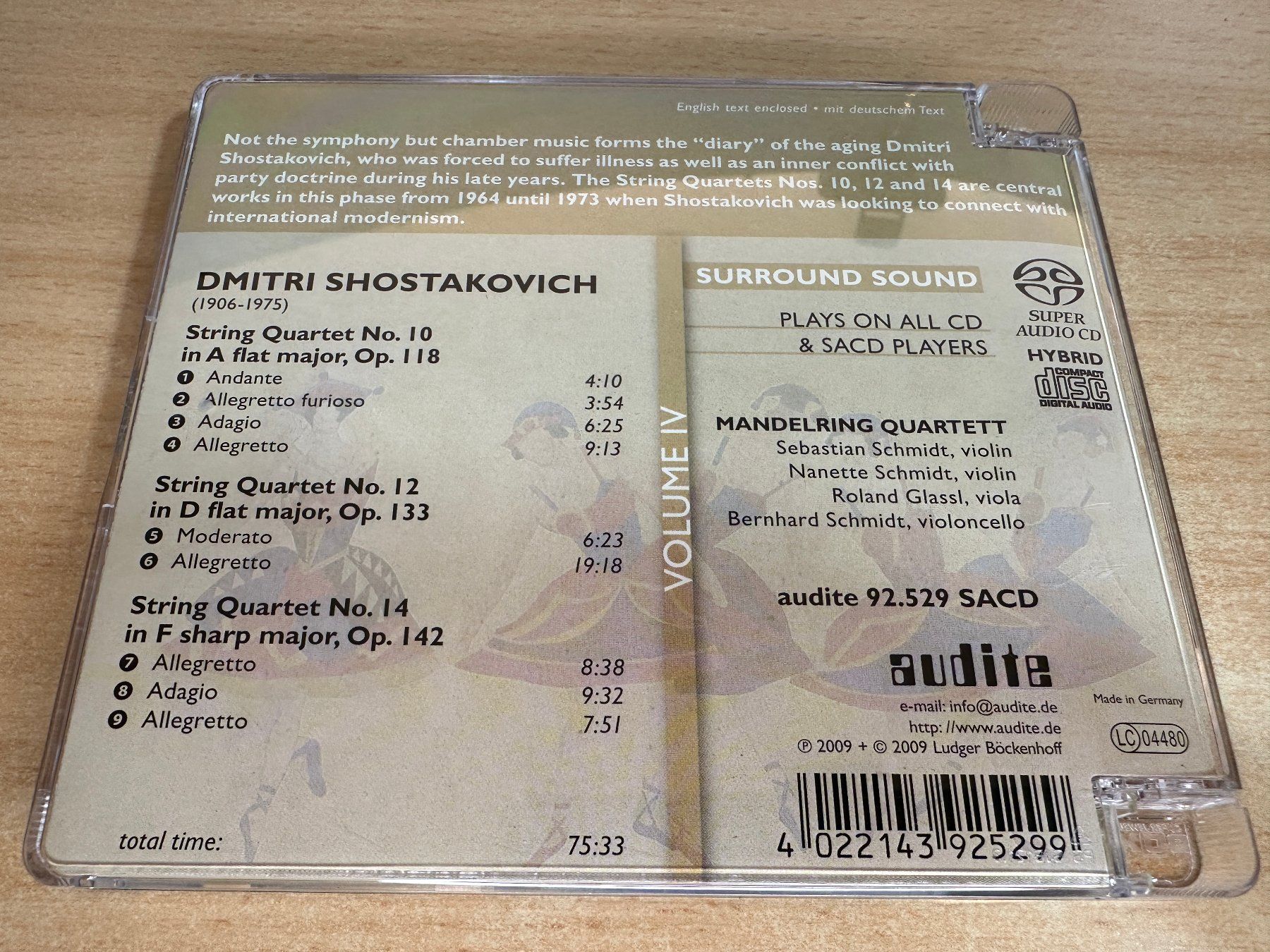 CDs: R1 Shostakovich Mandelring Quartett String Quartets IV SACD – Gebraucht aus Rikon im Tösstal von Alpenmutz 1