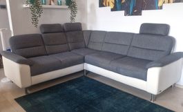 Ecksofa grau weiss 