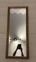 Miroir ancien bois sculpté doré 95x38 cm