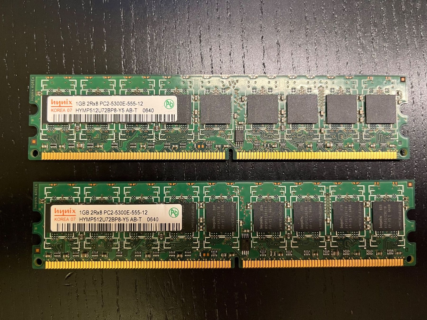 Memory / RAM: RAM Kit SK Hynix 2x1GB PC2-5300E-555-12 ECC – Gebraucht aus Lausanne von val-sav
