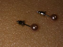 ohrringe modeschmuck,,,künstliche perlen,,,,hellroserot