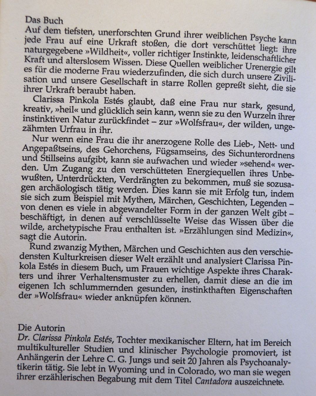 Livres: Die Wolfsfrau von Clarissa Pinkola Estés – D'occasion à Glattfelden par Vrenely 3