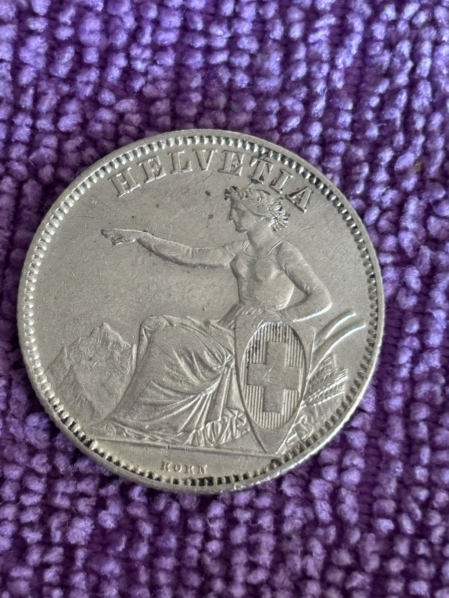 Tutti le monete: Pièce 2 Francs Helvetia 1863 – Usato da Estavayer le lac venduto da Penza.j 1