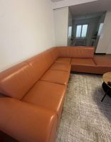 Ecksofa Leder Farbe Orange Zustand gut Abmessungen beachten