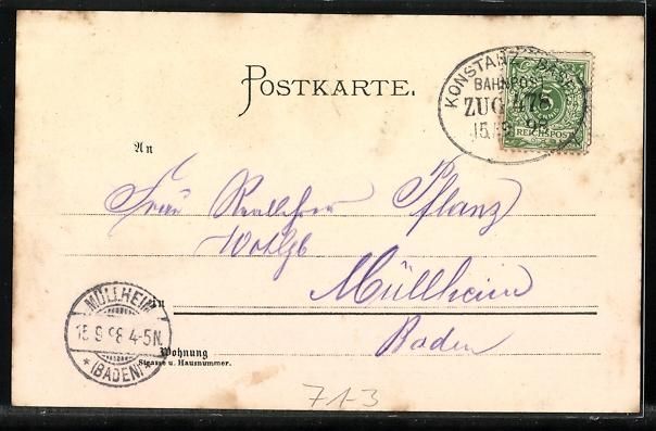Cartoline postali: Litho Schaffhausen, Rheinfall, Brücke,  – Usato da Berlin venduto da bartko-reher 1