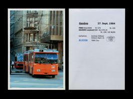 Genève Bel-Air TPG Trolleybus FBW Bus Saurer Foto Druck A5