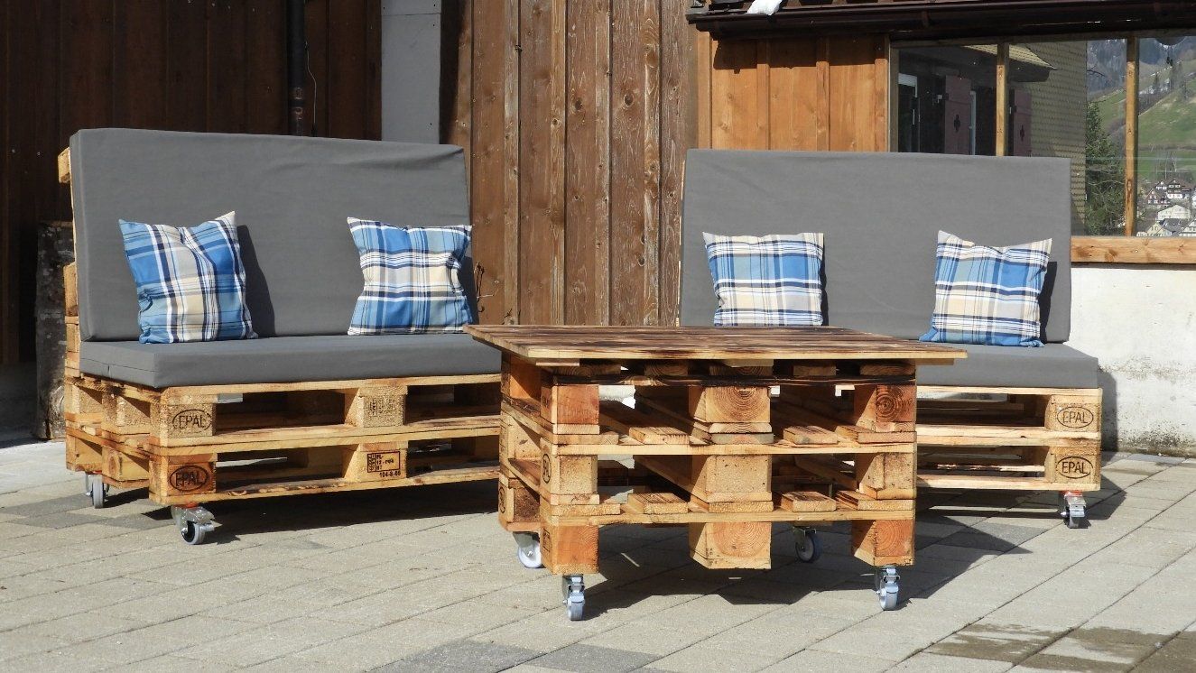 Pallets: Paletten Lounge Gartenmöbel Set mit Rollen – Usato da Nesslau venduto da Leana05 2