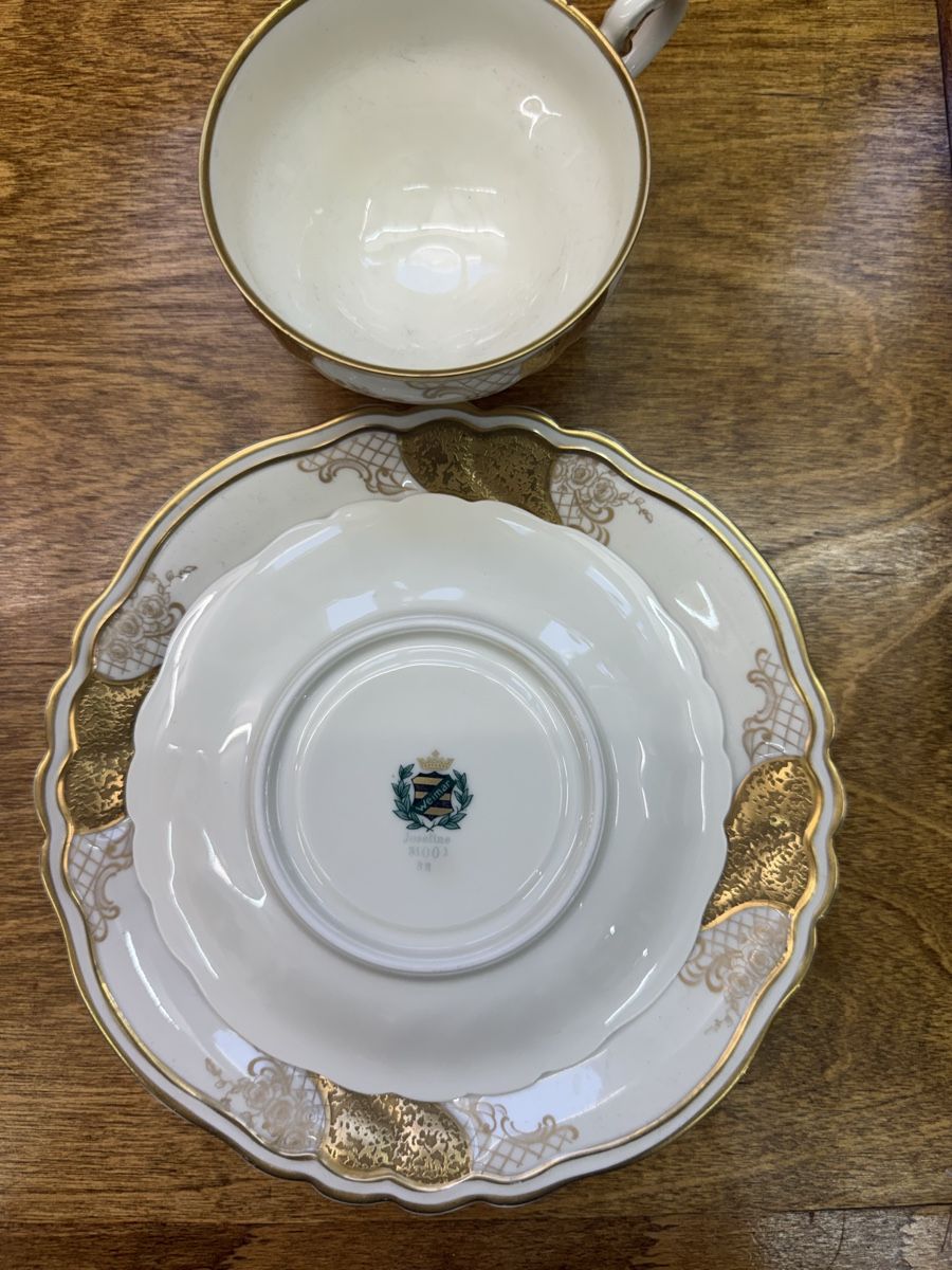 Tazze: Kaffeetasse mit Untertasse und Teller Weimar "Josefine" – Usato da Villmergen venduto da bubblevintage 1