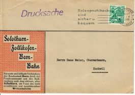 Briefe, Solothurn - Zollikofen - Bern - Bahn 1948/49