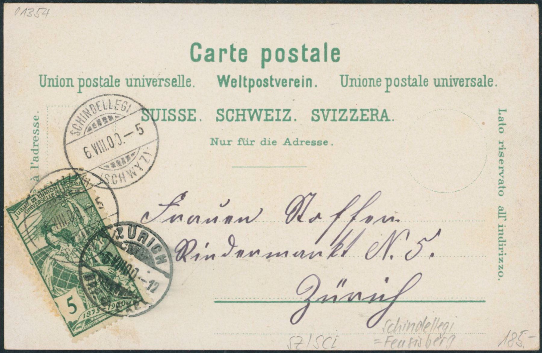 Ansichtskarten: SZ Schindellegi - Litho - Feusisberg – Gebraucht aus Schindellegi von stationary 1