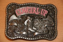 Metall Gürtelschnalle COWGIRL UP