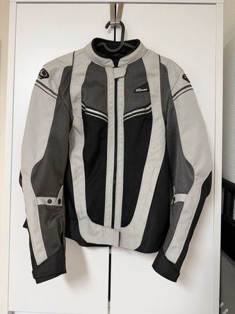 Clover Damen Motorradjacke Grau/Schwarz – Grösse M