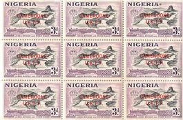 9er Block NIGERIA mit rotem AUFDRUCK