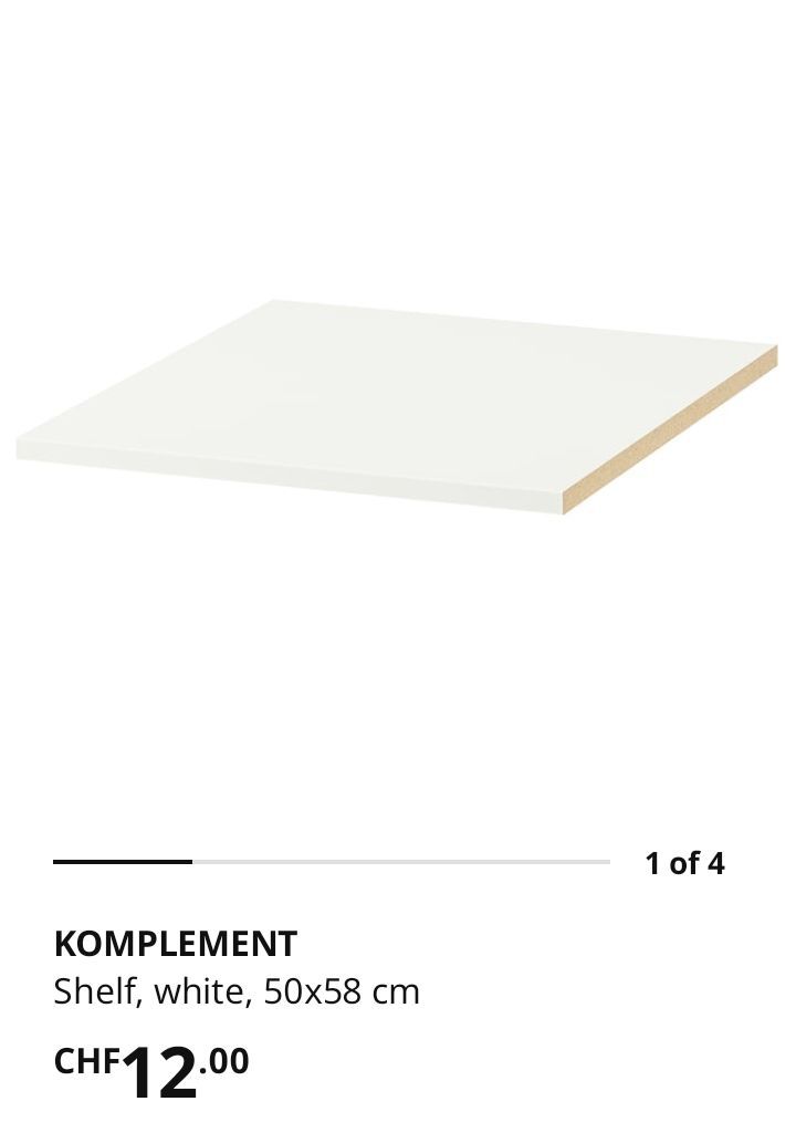Ikea Scaffali: KOMPLEMENT Shelf, white, 50x58cm, new – Nuovo e nell'imballaggio originale da Zell ZH venduto da and_c75b