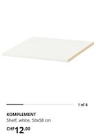KOMPLEMENT Shelf, white, 50x58cm, new