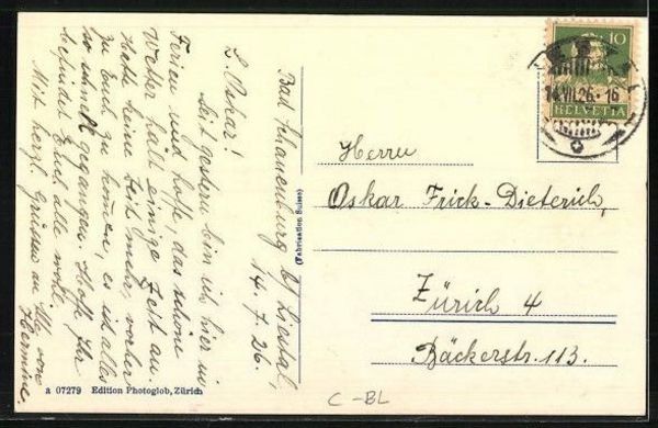 Cartoline postali: Bad Schauenburg, gelaufen 1926 – Usato da Frauenfeld venduto da POML 1