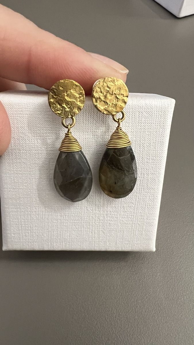 Orecchini pendenti & Orecchini a lobo: Wunderschoene Ohrhaenger mit Labradorit Gold Look, neu! – Nuovo (secondo la descrizione) da Thalheim venduto da mavilim 1