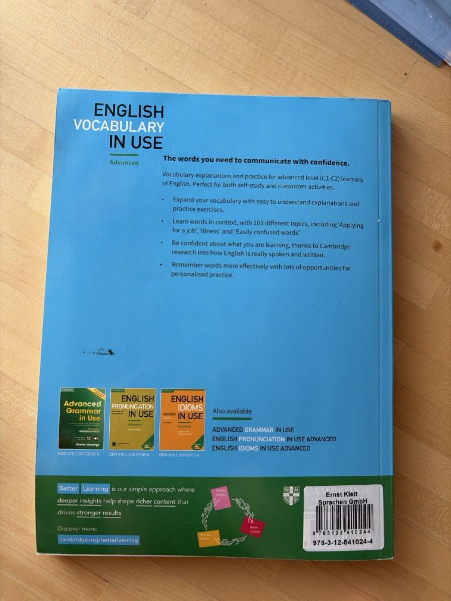 Libri: Englisch Vokabular C1/C2 - "In Use Advanced" Cambridge – Usato da Wangs venduto da SarahMeier1999 2