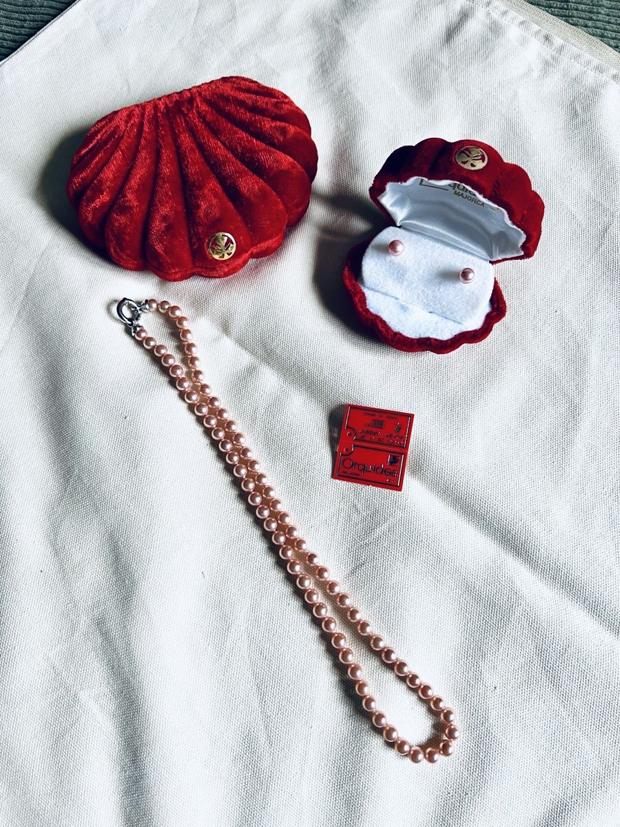 Catenine: Perlenkette & Ohrstecker Set, Orchidea Mallorca – Usato da Lausen venduto da Mysli1