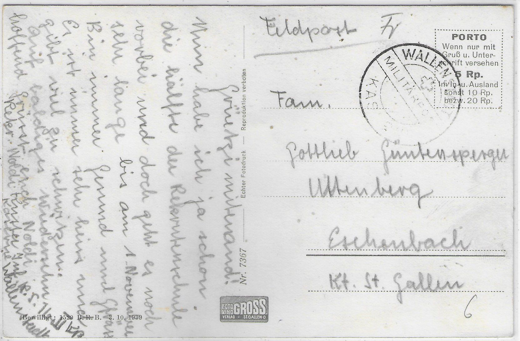 Cartoline postali: Am Walensee mit Fischerboot – Usato da Ettingen venduto da Kartenplanet 1