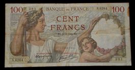Cent Francs - Banque de France 11.01.1940 - N.6264 381