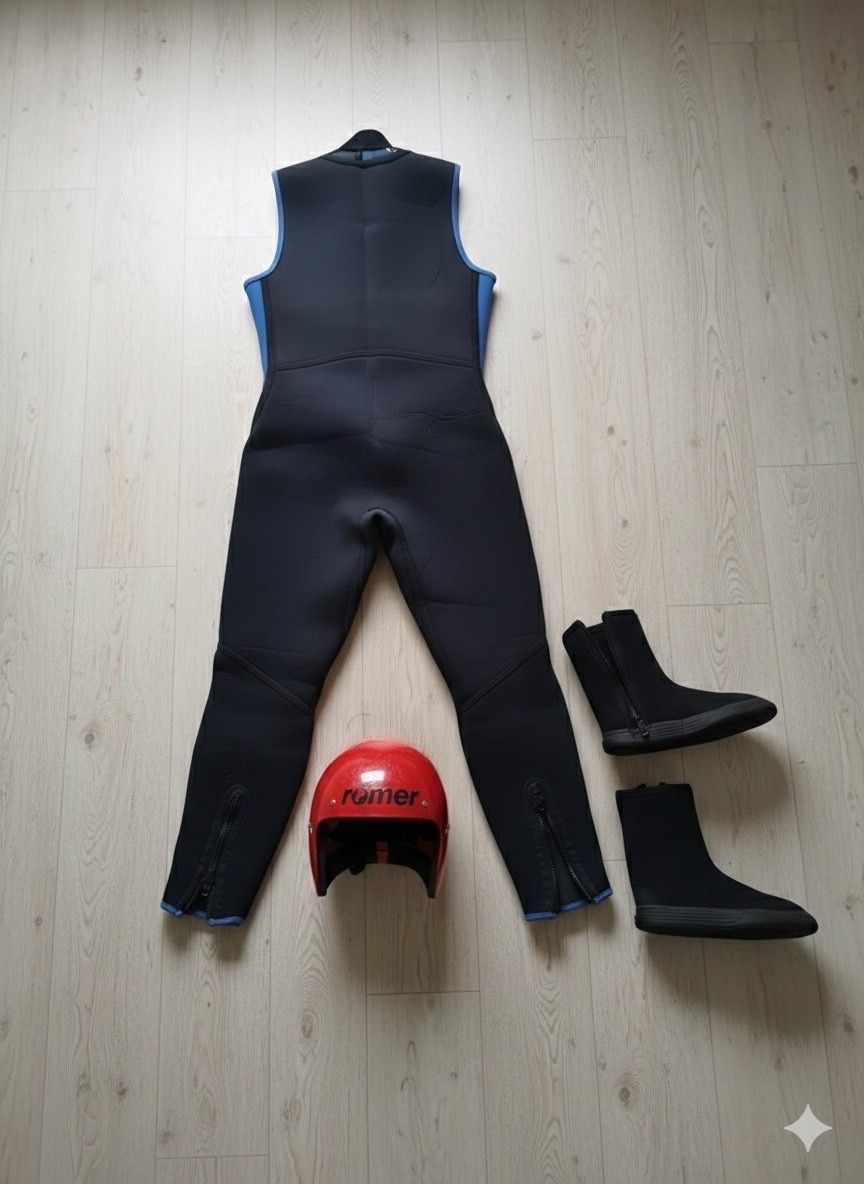 Mute per immersioni: Set Kayak/Canyoning: Muta CAMARO + Casco RÖMER + calzari – Usato da Lugano venduto da 2ha_689s 2