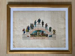 antikes Bild Stufenalter des Menschen mit Berner Goldrahmen