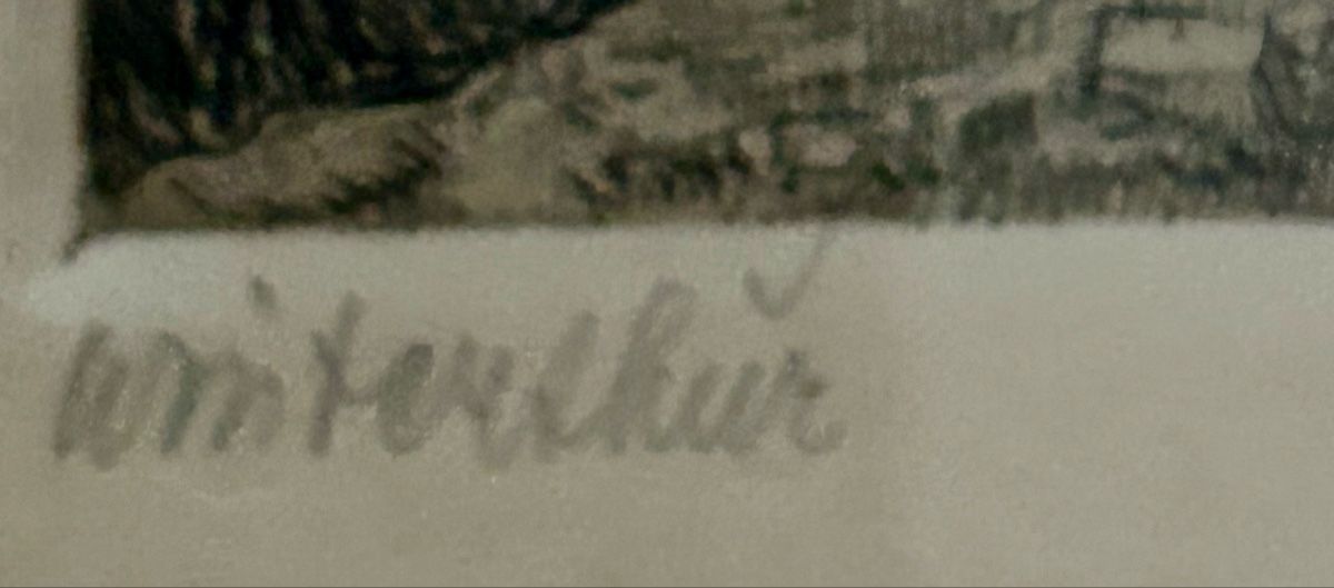 Dipinti: Zwei Radierungen Winterthur von Emil Bollmann – Usato da Frauenfeld venduto da Colonia64 3