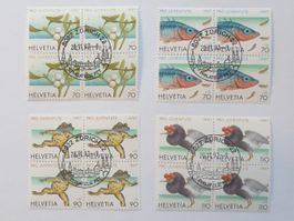 (59) Pro Juventute 1997 «Tiere» Serie 4er Blocks