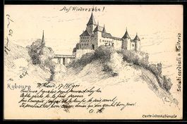 Lithographie Kyburg, Schloss Kyburg, Panorama