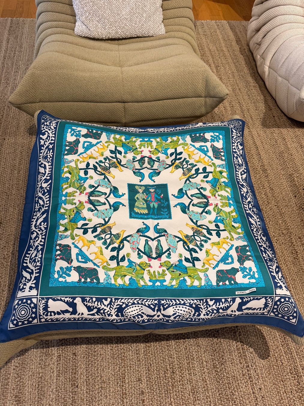 Hermès Foulard & Sciarpe: HERMES TUCH SEIDE 90, EARLY AMERICA – Usato da Schwyz venduto da bofb 1