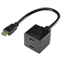 Adaptateur Y HDMI 1 vers 2, noir, 20 cm, neuf