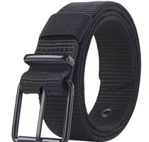 Herren Nylon Gürtel mit Quadratischer Metallschnalle