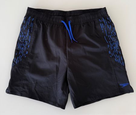 Speedo Badehose schwarz mit blauen Verzierungen - Grösse S