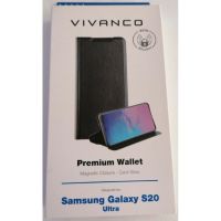 Premium Wallet, Book Cover Schwarz Samsung Galaxy S20 Ultra