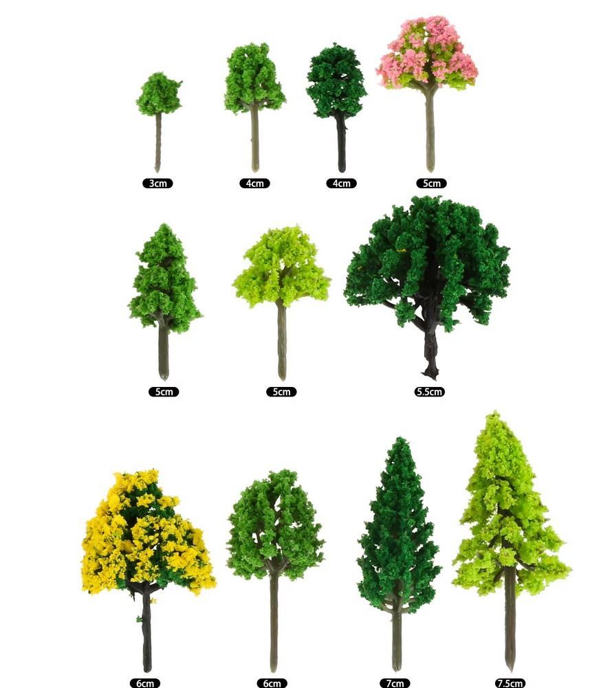 Modellini di ferrovie: 55 BÄUME GEMISCHT 3-7cm - MODELLBAU - MODELL EISENBAHN BAUM – Nuovo e nell'imballaggio originale da Kriens venduto da swissgadget 2