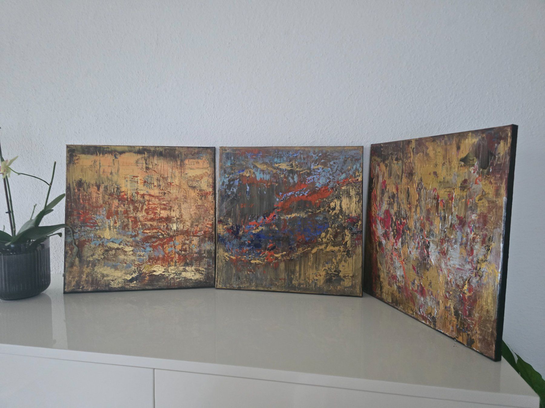 Dipinti: Acrylbilder 40x40 cm mit goldene Farben – Nuovo e nell'imballaggio originale da Beinwil am See venduto da Superchance 2