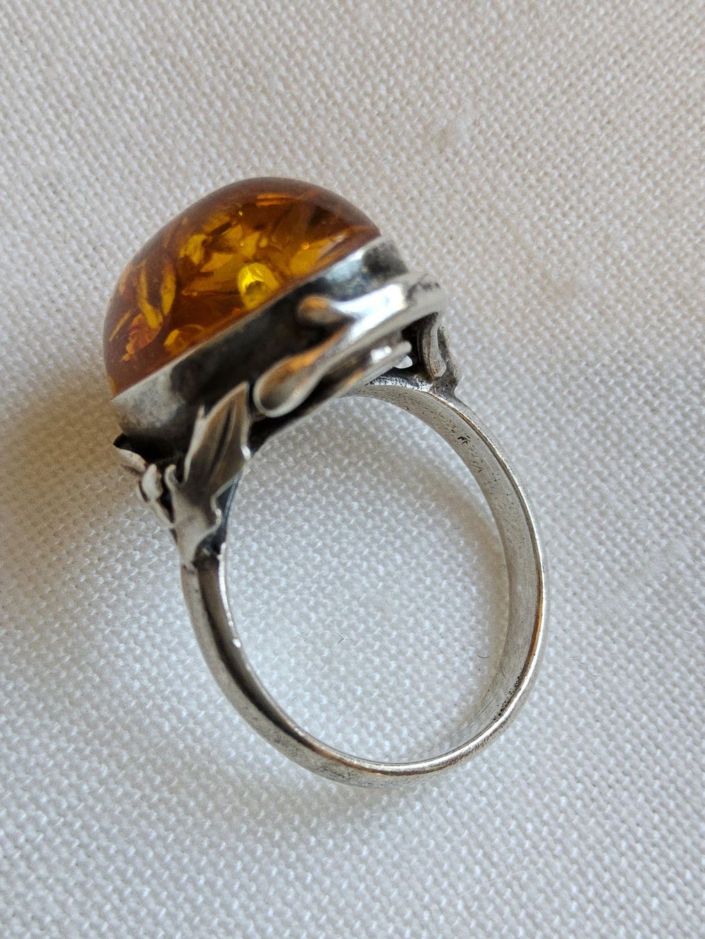 Anelli: Top luxuriöser Sterling Silber Bernstein Ring, Grösse 51 – Usato da Zürich venduto da helsan 4