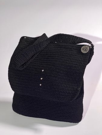 The Sak - Black Shoulder Bag Tote - Crochet