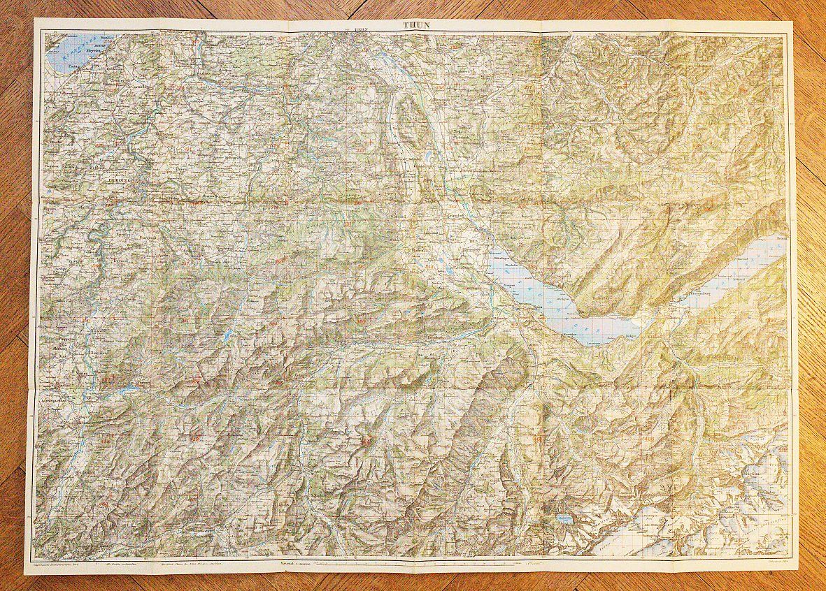 Cartine & Atlanti: Topographische Karte Thun 1934 – Usato da Bern venduto da Maccalvin 3