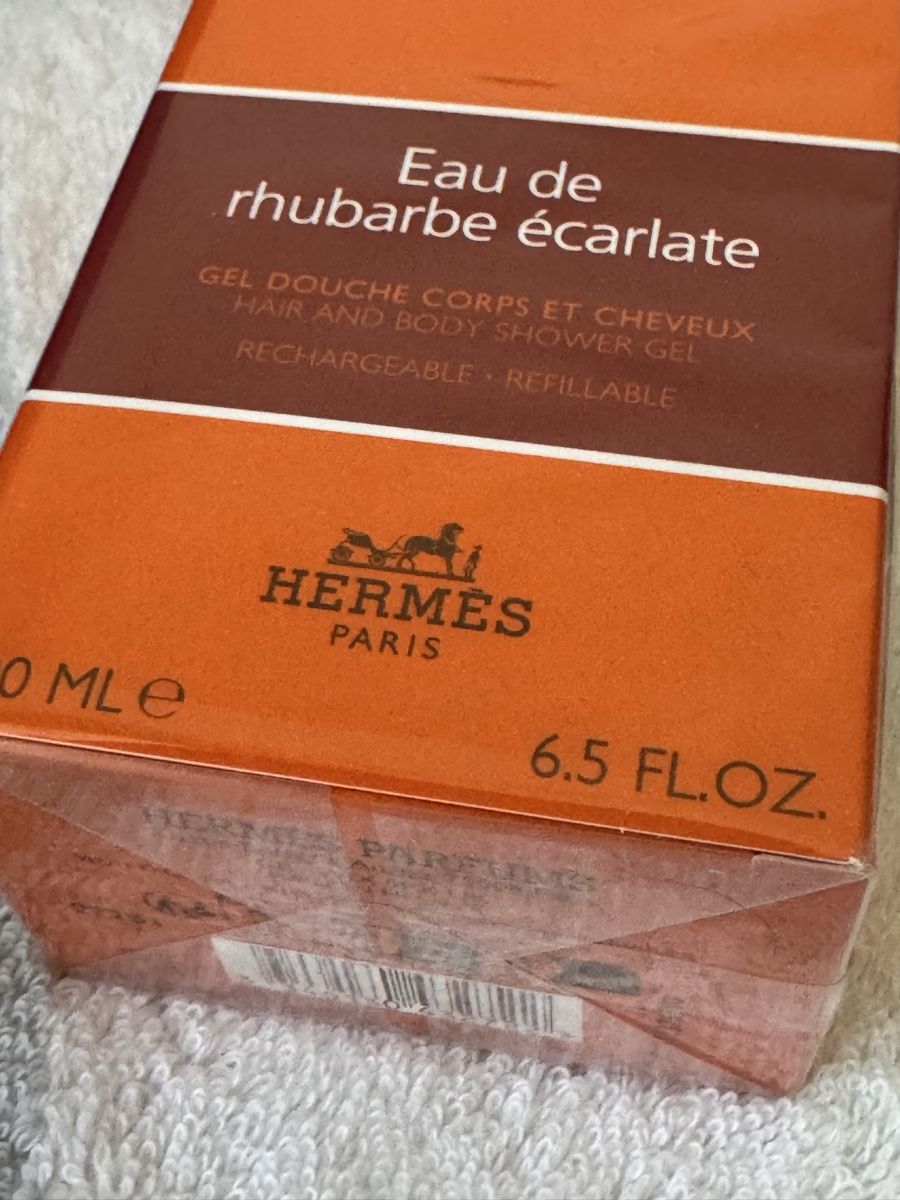 Hermès Duschen: Hermès gel douche Eau de Rhubarbe rechargeable 200ml  – Neu und originalverpackt aus Genève von Allisgood 5