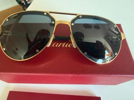 Sonnenbrille Cartier CT0195S Pilot Titanium Cat.3 mit Etui