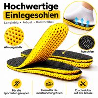 4 Paar Einlegesohlen EVA Sport | Gr. 36–46 | Atmungsaktiv