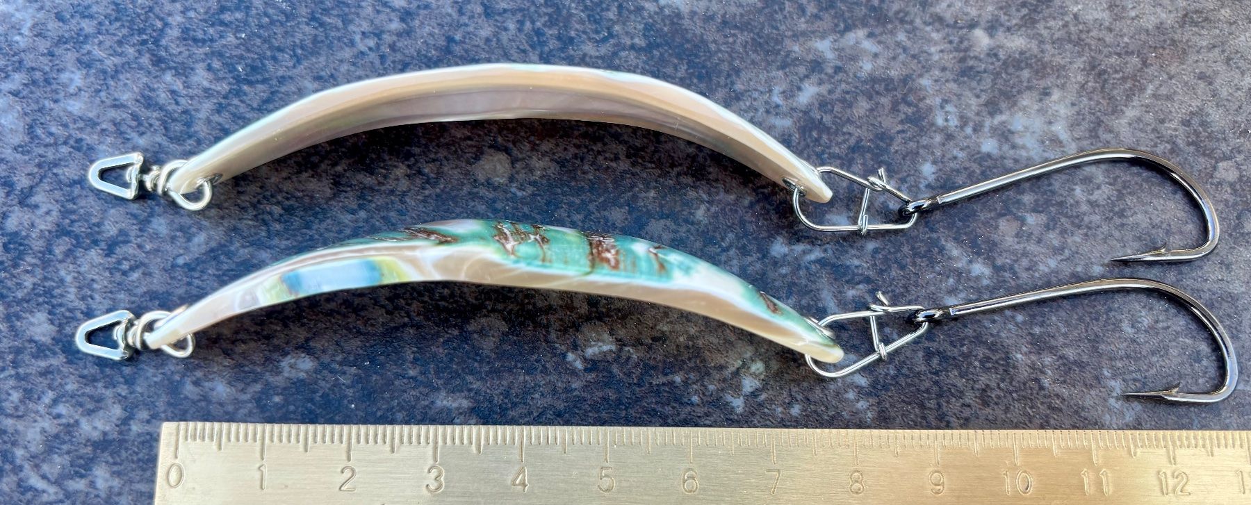 Köder: 2 Perlmuttspangen Burgos, ca.80mm, mont. – Neu (gemäss Beschreibung) aus Arbon von Helmuth 4