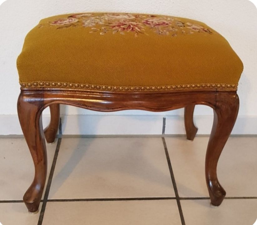 Indischer Vintage Hocker / Bodenkissen – 46x33 Cm, Bestickt & Patchwork, Nur Bezug (ohne Füllung)