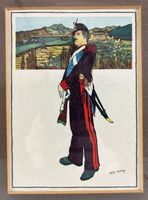🌟 Raphy Dallèves Druckgraphik Soldat Offizier sig. Wallis🌟