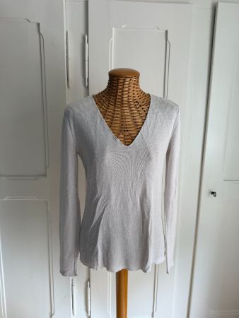 ZARA - Feinstrick Langarmshirt beige S