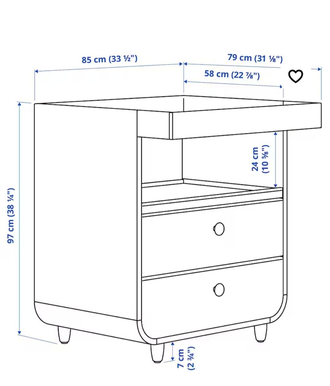 Ikea Fasciatoi & Accessori: Wickeltisch mit Schubladen helltürkis – Usato da Näfels venduto da 4youshop 3